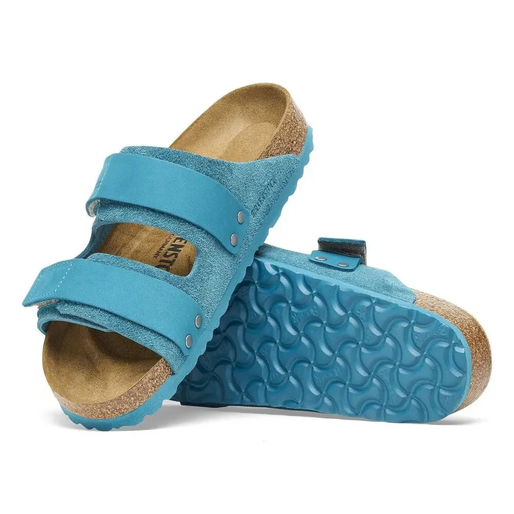 BIRKENSTOCK Uji Slide Sandal Digital Turqoise Genuine Leather Men EU 44 REGULAR